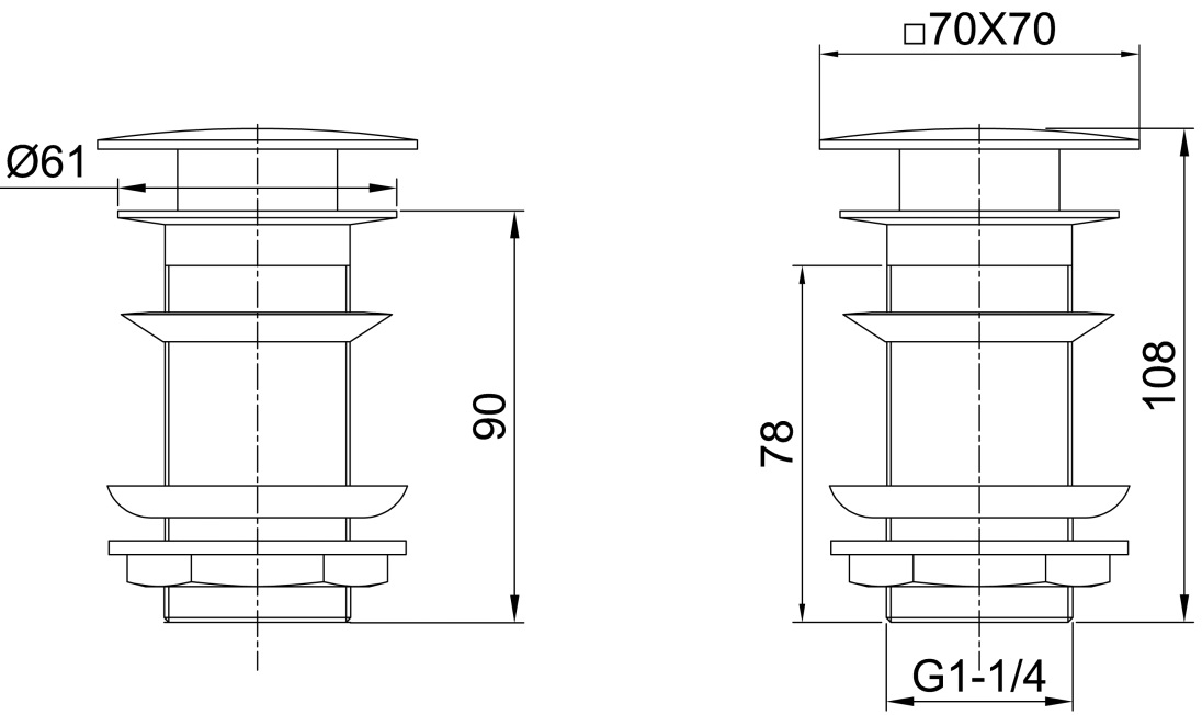 Allen Brau Infinity Донный клапан без перелива click-clack, цвет: хром 5.21025-00