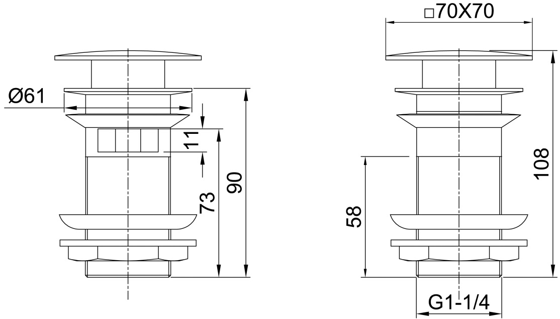 Allen Brau Infinity Донный клапан с переливом click-clack, цвет: черный матовый 5.21026-31