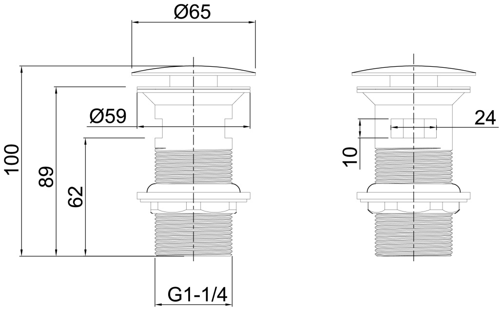 Allen Brau Priority Донный клапан с переливом click-clack, цвет: хром 5.31023-00