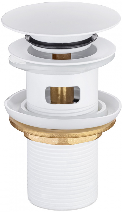 Allen Brau Priority Донный клапан с переливом click-clack, цвет: белый матовый 5.31023-21