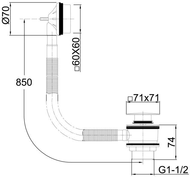Allen Brau Infinity Слив-перелив для ванны, цвет: черный матовый 5.21028-31