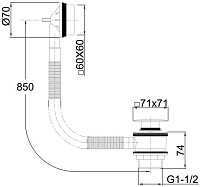 Allen Brau Infinity Слив-перелив для ванны, цвет: черный матовый 5.21028-31