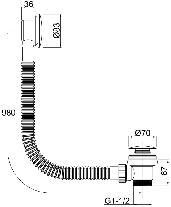 Allen Brau Priority Слив-перелив для ванны, цвет: хром 5.31027-00