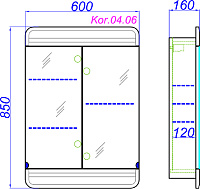 Зеркало-шкаф Aqwella Corsica 60 Kor.04.06