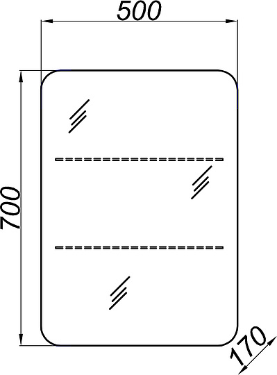 Зеркало-шкаф Aqwella Vega 55 дуб сонома Veg.04.05