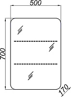 Зеркало-шкаф Aqwella Vega 55 дуб сонома Veg.04.05