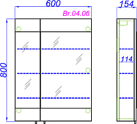 Зеркало-шкаф Aqwella Brig 60 белое Br.04.06/W