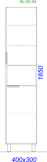 Шкаф-пенал Aqwella Brig 40 белый Br.05.04/W