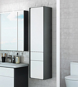 Roca Ronda Шкаф-пенал 32х139h см, подвесной, с 2мя дверцами и ящиком, правый, цвет: белый/антрацит ZRU9302967