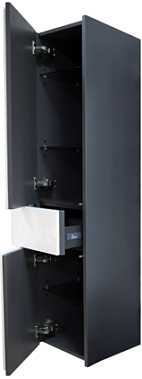 Roca Ronda Шкаф-пенал 32х139h см, подвесной, с 2мя дверцами и ящиком, левый, цвет: белый/антрацит ZRU9302966