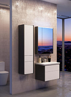 Roca Ronda Шкаф-пенал 32х139h см, подвесной, с 2мя дверцами и ящиком, левый, цвет: белый/антрацит ZRU9302966