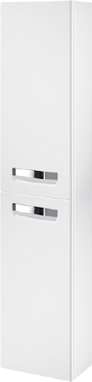 Roca Gap L Шкаф-пенал 34,5х160h см, подвесной, с 2мя дверцами, левый, цвет: белый глянцевый ZRU9302884