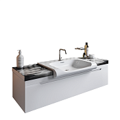 Kerasan Inka Project Тумба под раковину на 120 см, подвес. 118x37x30hсм, цвет: Laccato bianco lucido 911102