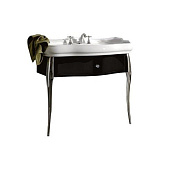 Kerasan Retro Консоль под раковину, напольная 100x54,4 см, с 1 ящиком, цвет: Laccato Nero/Cromo 7363K3