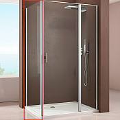 Allen Brau Priority Боковая стенка 100x200h см, стекло прозр. 6 мм, Easy Clean, цвет: серебро браш 3.31020.BA