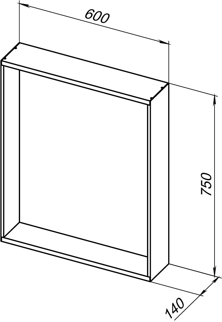 Allen Brau Reality Зеркало прямоугольное 60x75h см, с подсветкой и сенс. выкл., цвет: серебро браш 1.32016.02