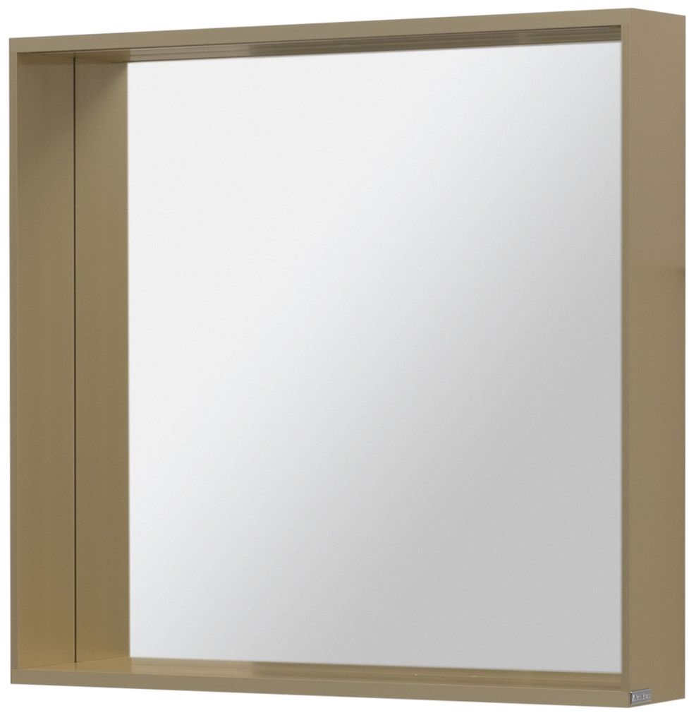 Allen Brau Reality Зеркало прямоугольное 80x75h см, с подсветкой и сенс. выкл., цвет: латунь браш 1.32018.03