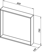 Allen Brau Reality Зеркало прямоугольное 80x75h см, с подсветкой и сенс. выкл., цвет: латунь браш 1.32018.03
