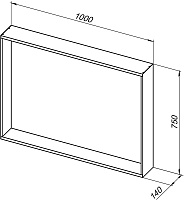 Allen Brau Reality Зеркало прямоугольное 100x75h см, с подсветкой и сенс. выкл., цвет: черный браш 1.32020.BB