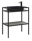 Allen Brau Liberty Консоль под раковину напольная 75x46x90,8h см, цвет: черный брашированный 1.33002.BB