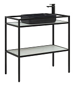 Allen Brau Liberty Консоль под раковину напольная 90x46x90,8h см, цвет: черный брашированный 1.33004.BB