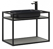 Allen Brau Liberty Консоль под раковину подвесная 75x46x55h см, цвет: черный брашированный 1.33001.BB