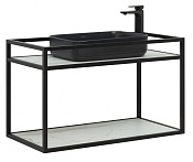 Allen Brau Liberty Консоль под раковину подвесная 90x46x55h см, цвет: черный брашированный 1.33003.BB