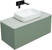 Allen Brau Infinity Тумба под раковину, подвесная 99,2x45,6x41,2h см, цвет: олива матовая 1.21004.CGM