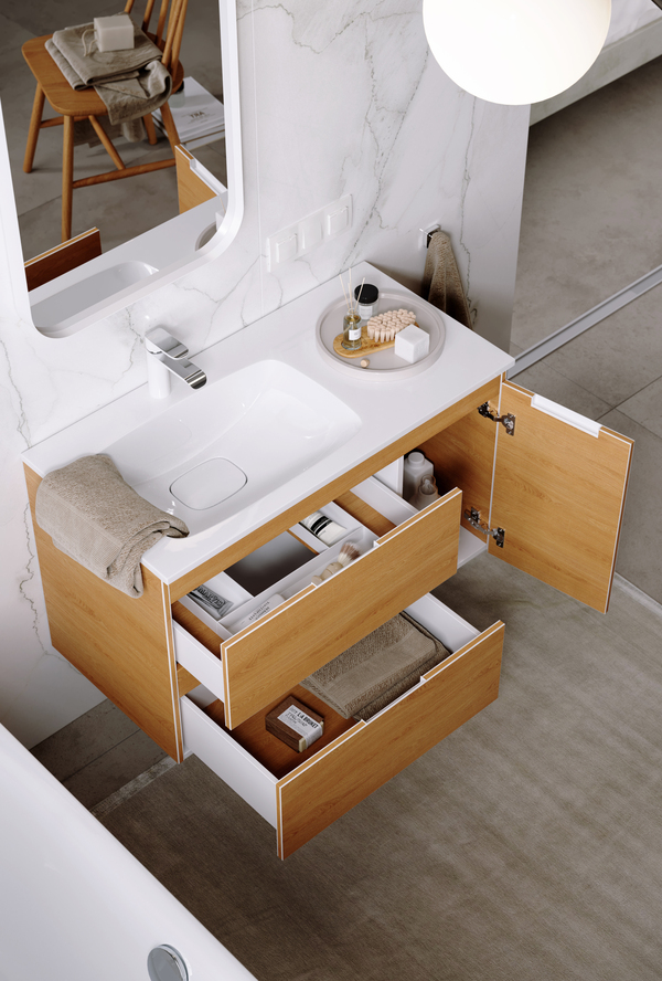 Aqwella Accent Подвесная тумба 90 см, левая, цвет: дуб золотой ACC0109LDZ