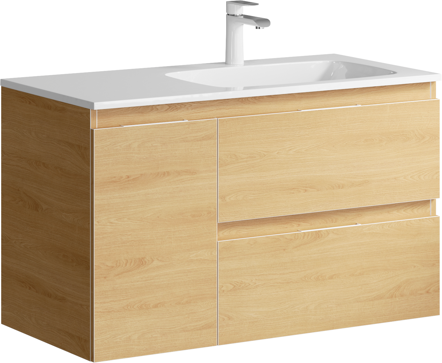 Aqwella Accent Подвесная тумба 90 см, правая, цвет: дуб золотой ACC0109RDZ