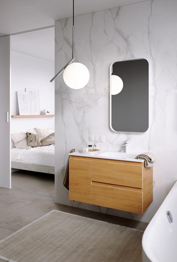 Aqwella Accent Подвесная тумба 90 см, правая, цвет: дуб золотой ACC0109RDZ