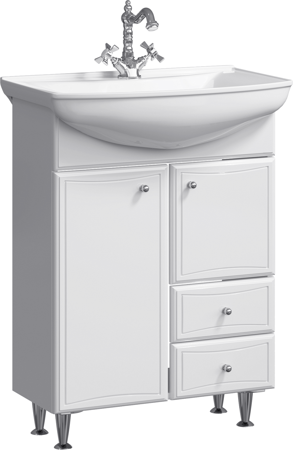 Aqwella Barcelona Напольная тумба 65 см, цвет: белый BA0106K