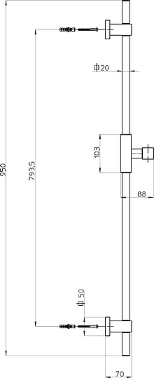 Bossini Cube Душевой гарнитур: штанга для душа, ручной душ, шланг 150 см, цвет: chrome D91001.030