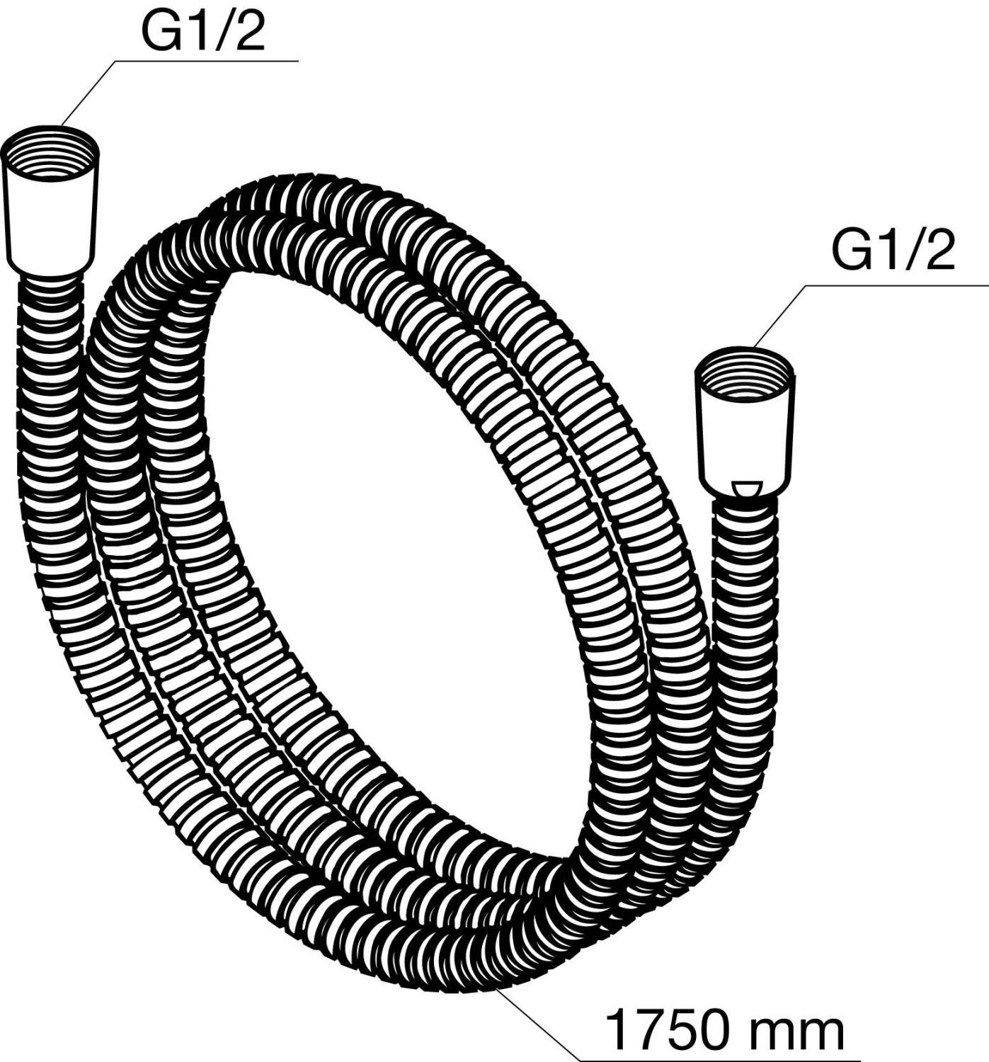 Am.Pm Душевой шланг 175 см, с пластиковой оплеткой, цвет: хром глянцевый F0400264