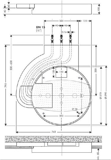 Hansgrohe Raindance Rainmaker Встраиваемая часть для верхнего душа 600 3jet 28412180