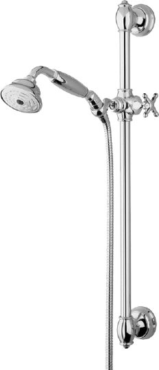 Bossini Charleston Душевой гарнитур: штанга для душа, ручной душ, шланг, цвет: chrome D03001.030