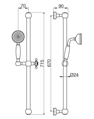 Душевой гарнитур Cezares Olimp SD 01 OLIMP-SD-01