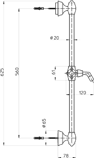 Bossini Charleston Душевой гарнитур: штанга для душа, ручной душ, шланг, цвет: gold D03001.021