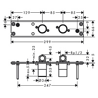 Hansgrohe Rainfinity Встраиваемая часть для душевой стойки Showerpipe 360 1jet 26840180