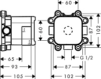 Axor Lamp Shower Скрытая часть для верхнего душа 26909180