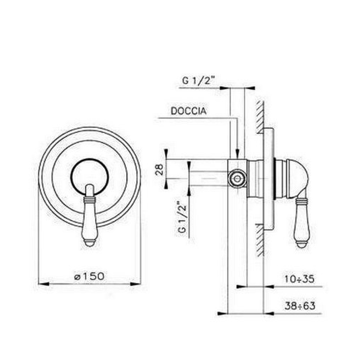 Nicolazzi Unico Встраиваемая часть, скрытый монтаж, подключение 1/2 4006