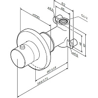 Am.Pm Запорный вентиль встраиваемый с внутренней частью, цвет: хром глянцевый F0800200