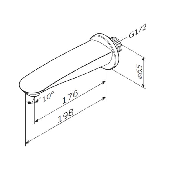 Am.Pm Like Излив настенный для ванны 11,7 см, цвет: хром глянцевый F8070000
