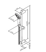 Am.Pm Gem Душевой гарнитур: штанга, шланг, лейка, высота 70 см, цвет: хром глянцевый F0190000