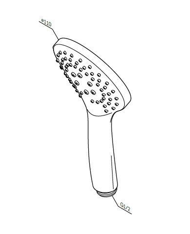 Am.Pm Gem Ручной душ из abs-пластика, 1 режим, цвет: хром глянцевый F0290064