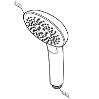 Am.Pm Spirit V2.0 Ручной душ из abs-пластика, 2 режима, цвет: хром глянцевый F0270A000