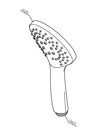 Am.Pm Gem Ручной душ из abs-пластика, 3 режима, цвет: хром глянцевый F0290100