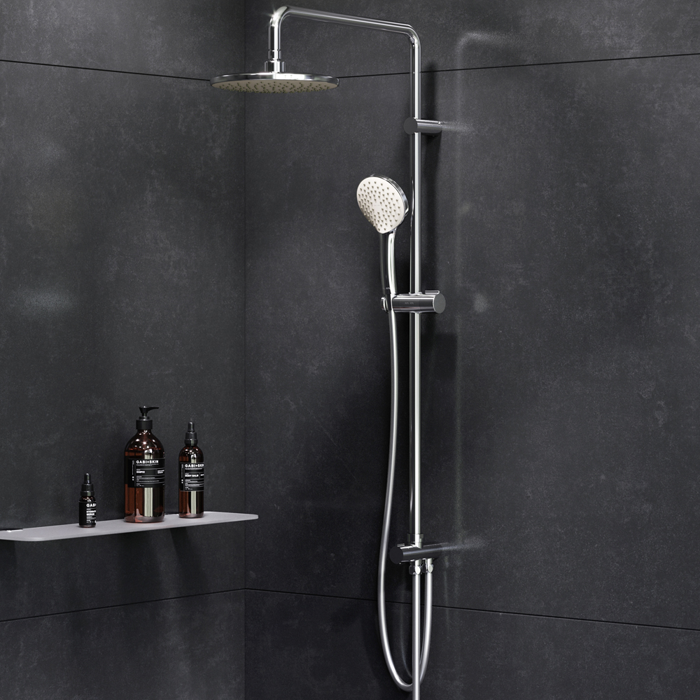 Am.Pm Gem Душевая стойка: верхний и ручной душ, шланг, без смесителя, цвет: хром глянцевый F0790000