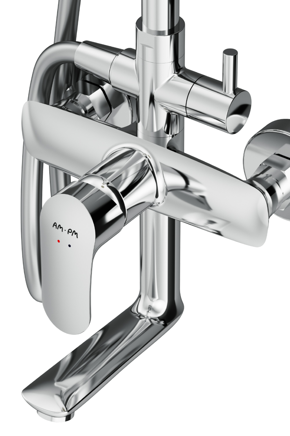 Am.Pm Like Душевая стойка: смеситель, верхний и ручной душ, шланг, цвет: хром глянцевый F0780964