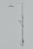 Am.Pm Like Душевая стойка: смеситель, верхний и ручной душ, шланг, цвет: хром глянцевый F0780964
